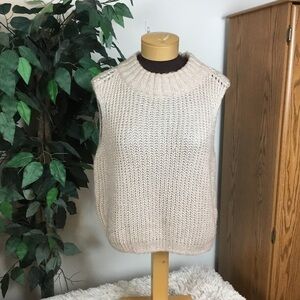 JENNIFER Lopez XL mockneck crop sleeveless open knit sweater